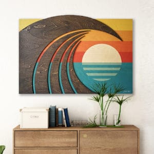 surf art gallery, wave art, wood wall sculptures, Hawaiian sculptures artwork