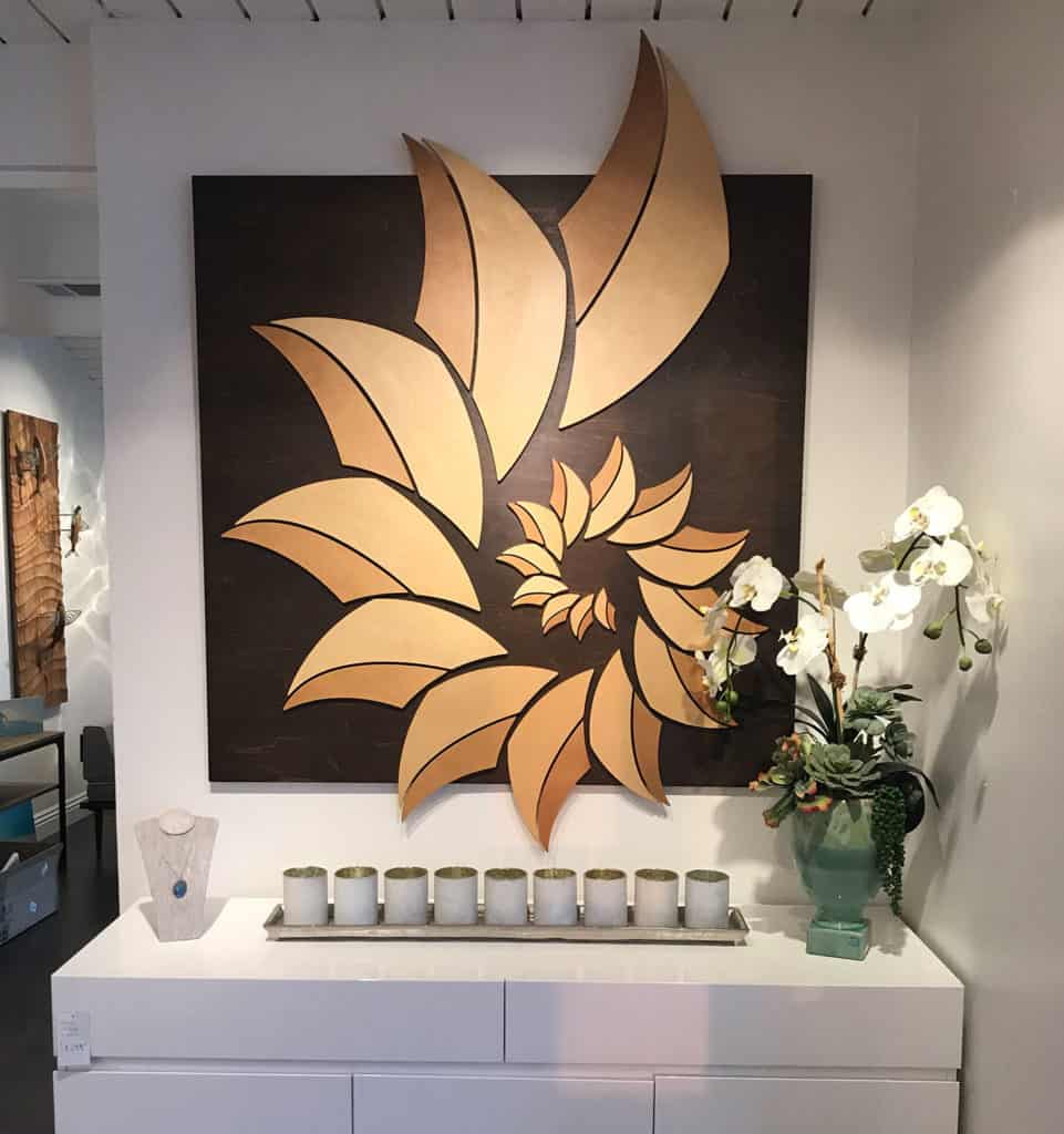 Shell | Nautical Wood Art by Shaun Thomas nautical wood art, wood carvings, nautilus shell, modern coastal art, coastal wall sculptures