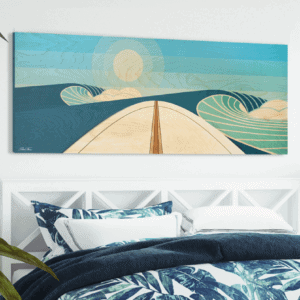 WOODEN SURFBOARD DECOR | san diego surf art | beach artwork decor | surfboard wall art