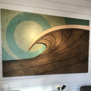 modern wave art, 3d wood wall sculptures, Shaun Thomas, Hawaiian sculptures