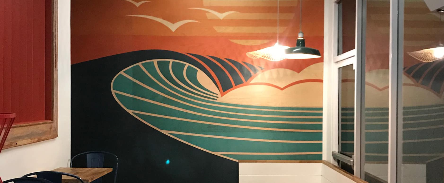 New San Diego Wood Wave Mural! // Nectarine Grove