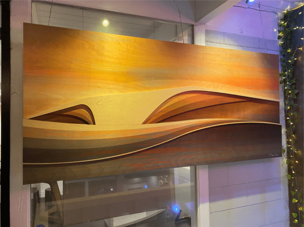 3D Wave Art Sculpture by wave artist Shaun Thomas 3d wave art, coastal sculpture, modern coastal art, wood wall sculpture, wood wave carvings