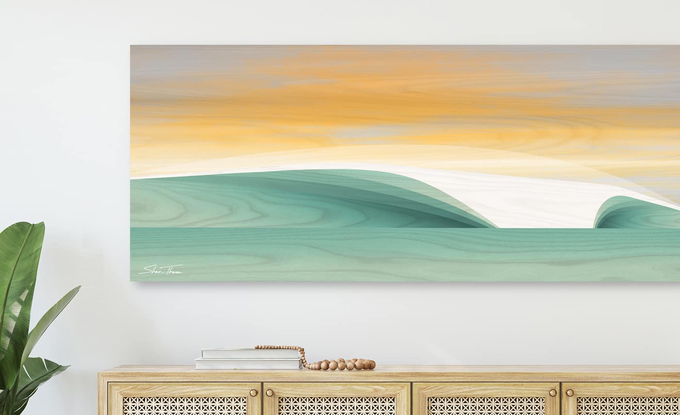 New Modern Coastal Art Sea Foam Green Themed Piece