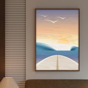 violet purple ocean wave artwork